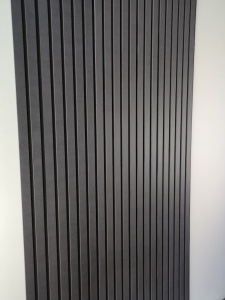 LED Ready Black on Black Modern Slat Wall Panel Chunky 20mm 39cm x ...