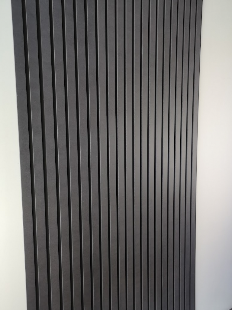 LED Ready Black on Black Modern Slat Wall Panel Chunky 20mm 39cm x ...